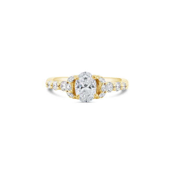 Semi Halo Oval Cut Lab Grown Diamond Engagement Ring
