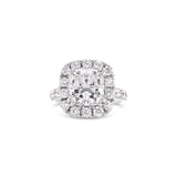 Classic Cushion Cut Halo Lab Grown Diamond Engagement Ring