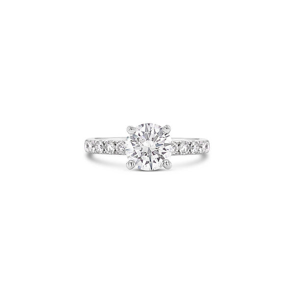 Four Prong Side Lab Grown Diamond Engagement Ring