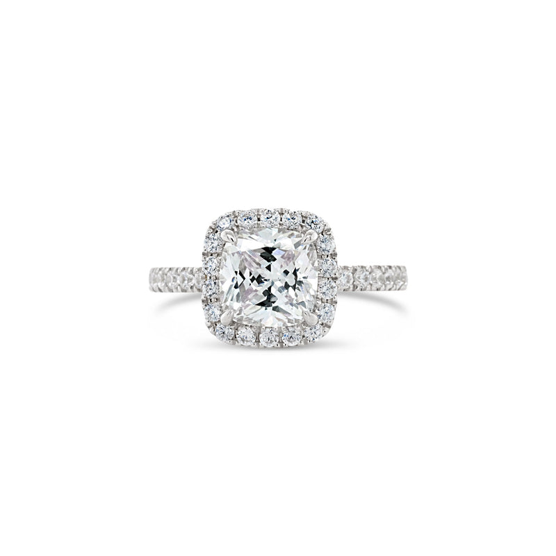 Cushion Cut Lab Grown Diamond In Halo Setting