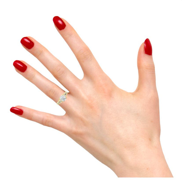 Four Prong Modern Cushion Cut Lab Grown Diamond Ring