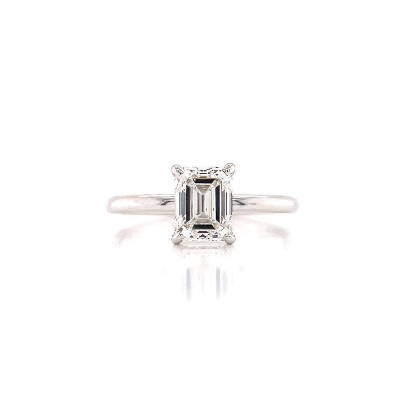 Classic Emerald Cut Solitaire Lab Grown Diamond Engagement Ring