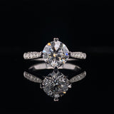 Heart Shape Prong Side Lab Grown Diamond Engagement Ring