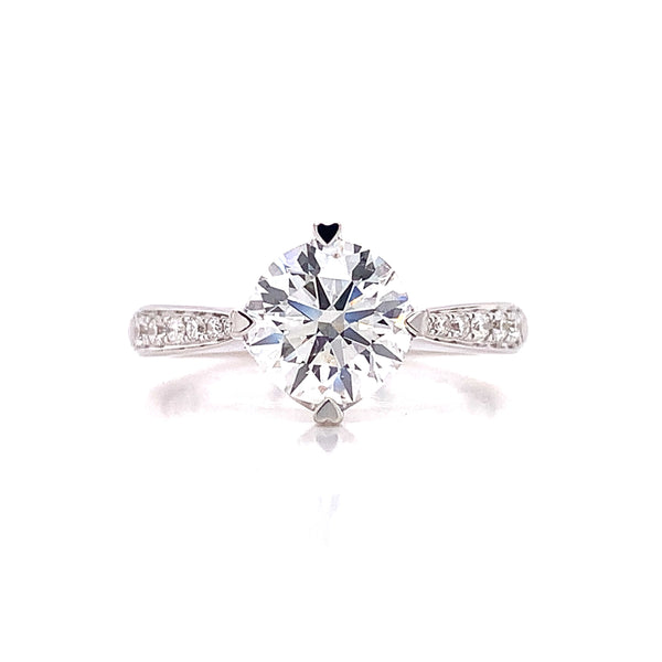 Heart Shape Prong Side Lab Grown Diamond Engagement Ring