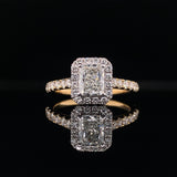 Yellow Radiant Cut Halo Lab Grown Diamond Ring
