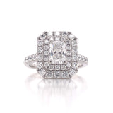Double Halo Radiant Cut Lab Grown Diamond Ring