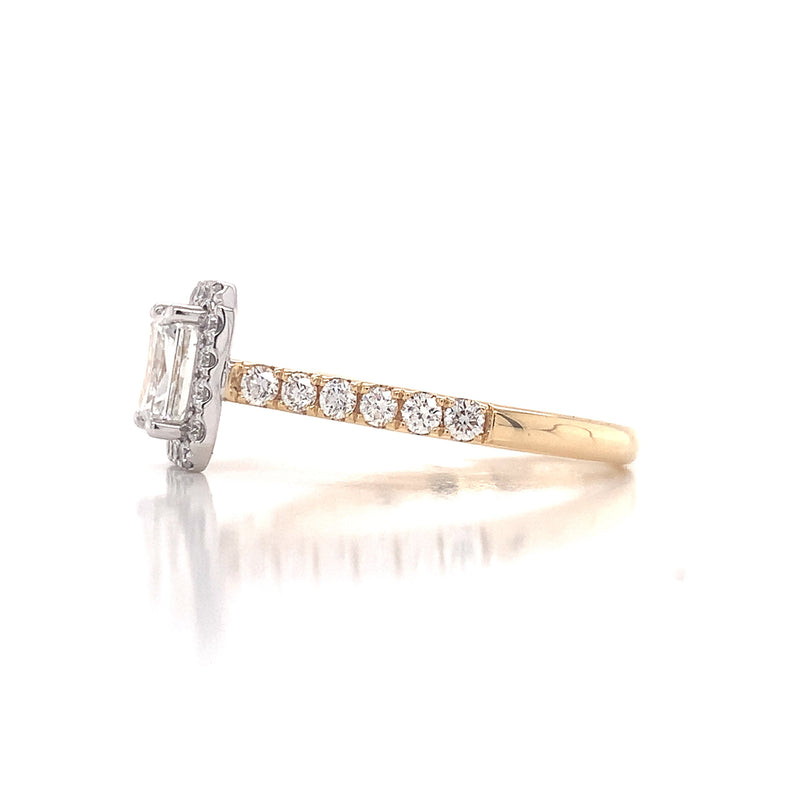 Yellow Radiant Cut Halo Lab Grown Diamond Ring