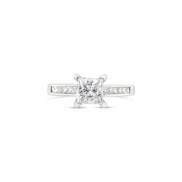 Princess Cut Channel Setting Lab Grown Diamond Engagement Ring