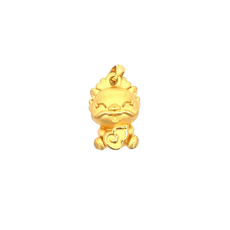 Golden Longevity Dragon Pendant
