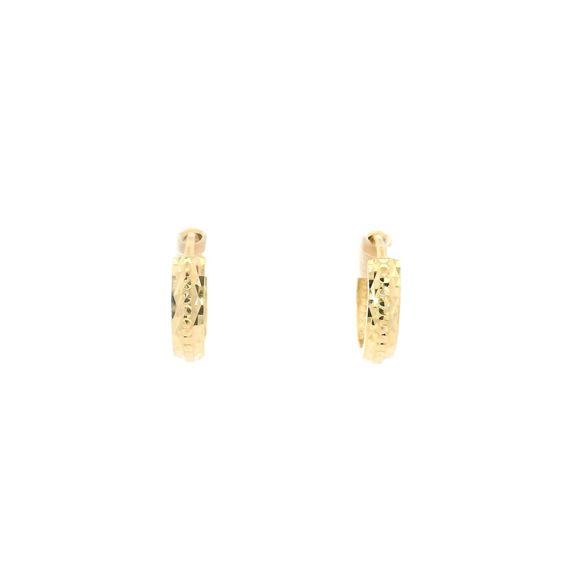 18K Yellow Gold Everyday Sparkling Hoop Earrings