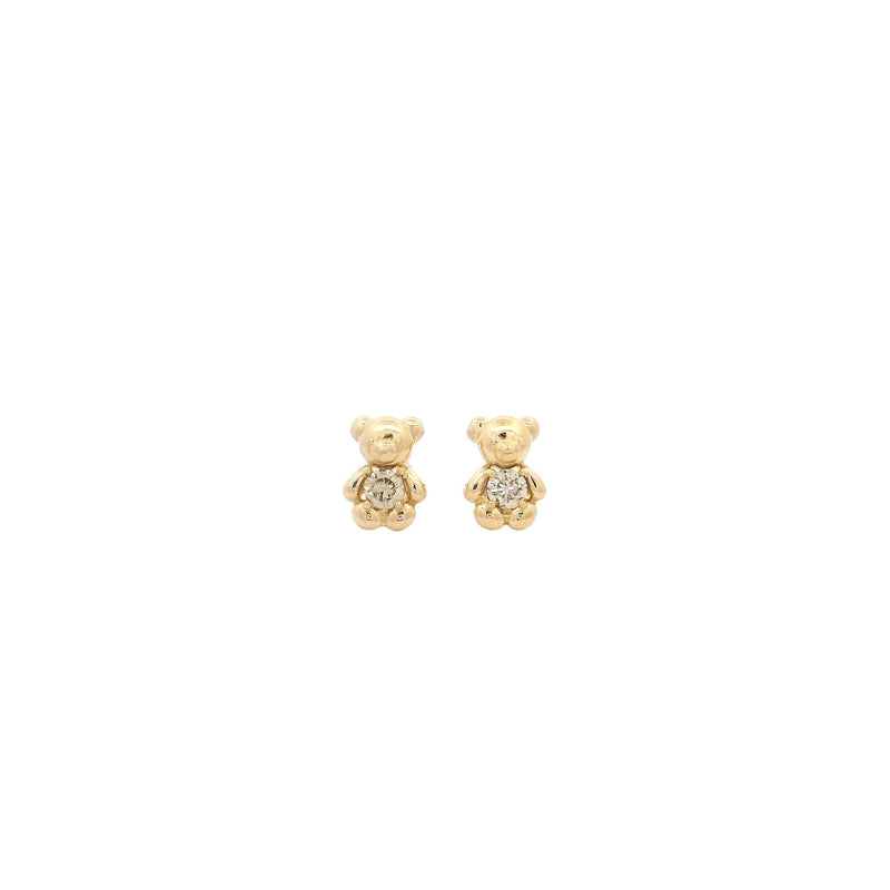 Adorable Teddy Bear Diamond Earrings, Gold Jewellery Sydney Australia