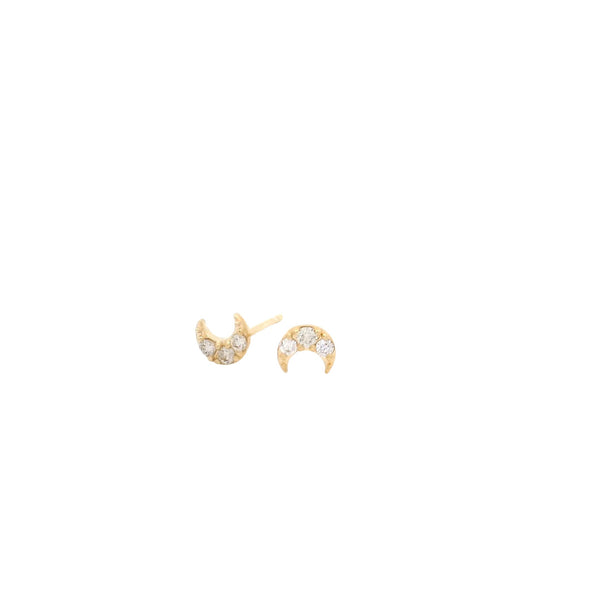Golden Crescent Moon Earrings, Gold Jewellery Sydney Australia