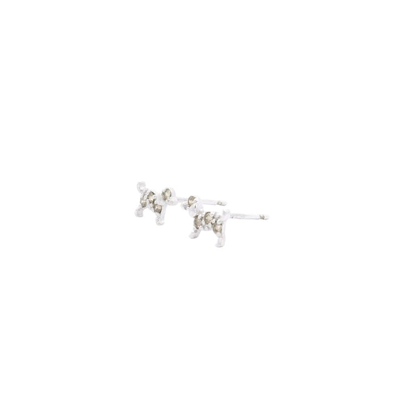 18k White Gold Poodle Earrings, Gold Jewellery Sydney Australia