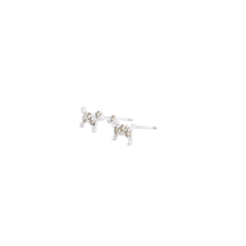 18k White Gold Poodle Earrings, Gold Jewellery Sydney Australia