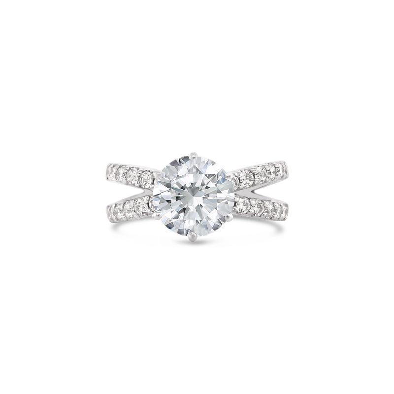 Six Prong Split Twisted Shank Lab Grown Diamond Ring
