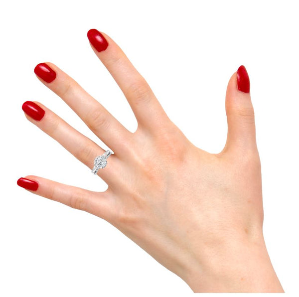 Solitaire Engagement Lab Grown Ring With Matching Eternity Band
