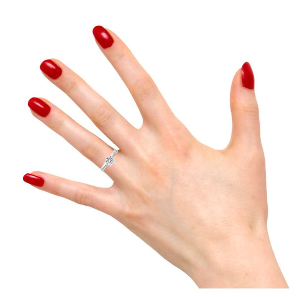 Tapered Lab Grown Diamond Band Engagement Ring