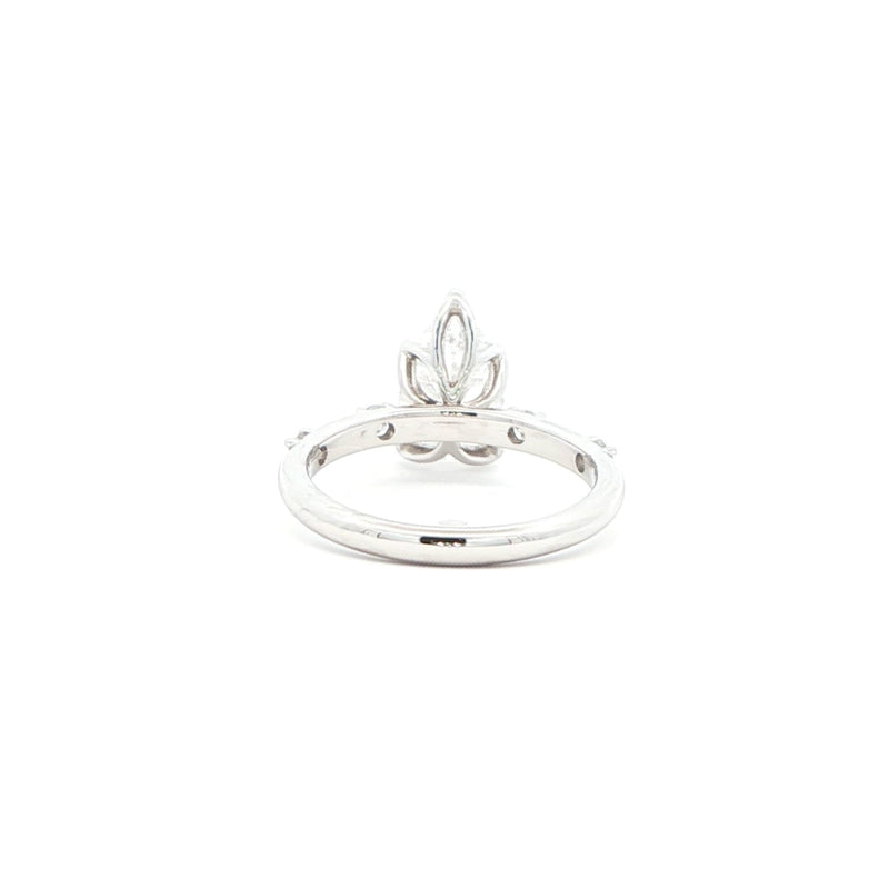 Pear Cut Diamond Engagement Ring With Spaced Diamond Band, Sydney Engagement Ring 