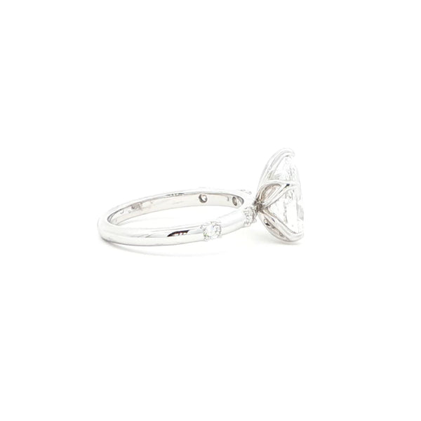 Pear Cut Diamond Engagement Ring With Spaced Diamond Band, Sydney Engagement Ring 