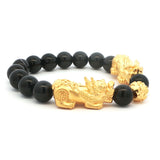 Black Bead 24k Pixiu Bracelet, Gold Jewellery Sydney Australia 