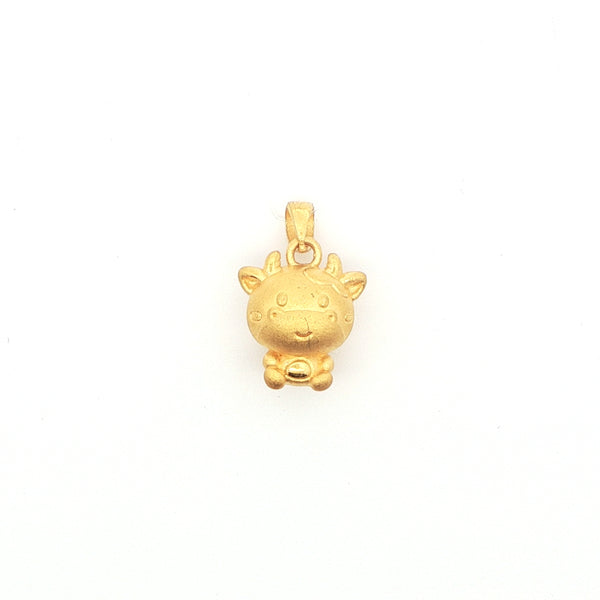 24k Playful Ox Pendant, Gold Jewellery Sydney Australia 