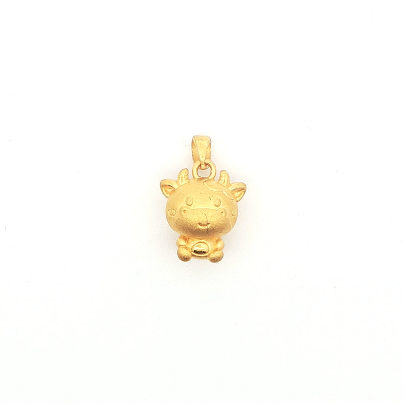 24k Playful Ox Pendant, Gold Jewellery Sydney Australia 