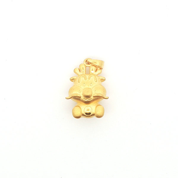 24k Playful Dragon Pendant, Gold Jewellery Sydney Australia 