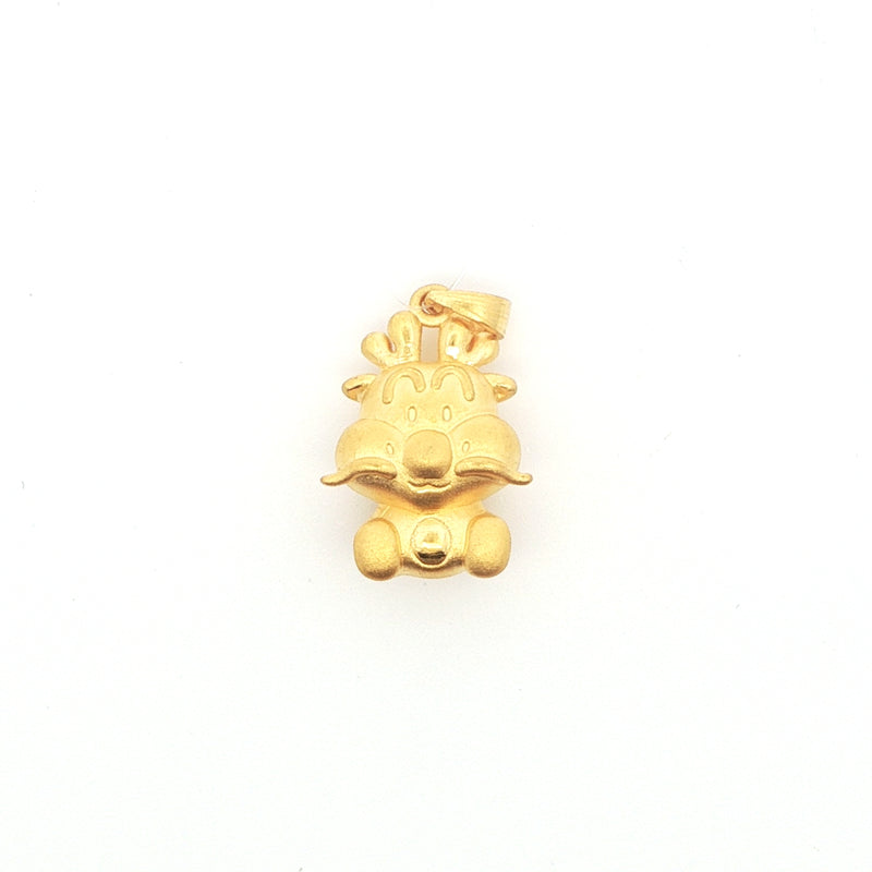 24k Playful Dragon Pendant, Gold Jewellery Sydney Australia 