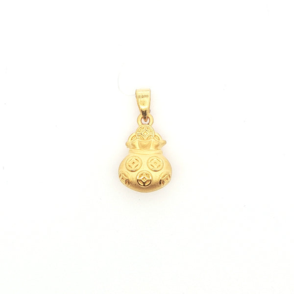 24K Money Bag Pendant, Gold Jewellery Sydney Australia 