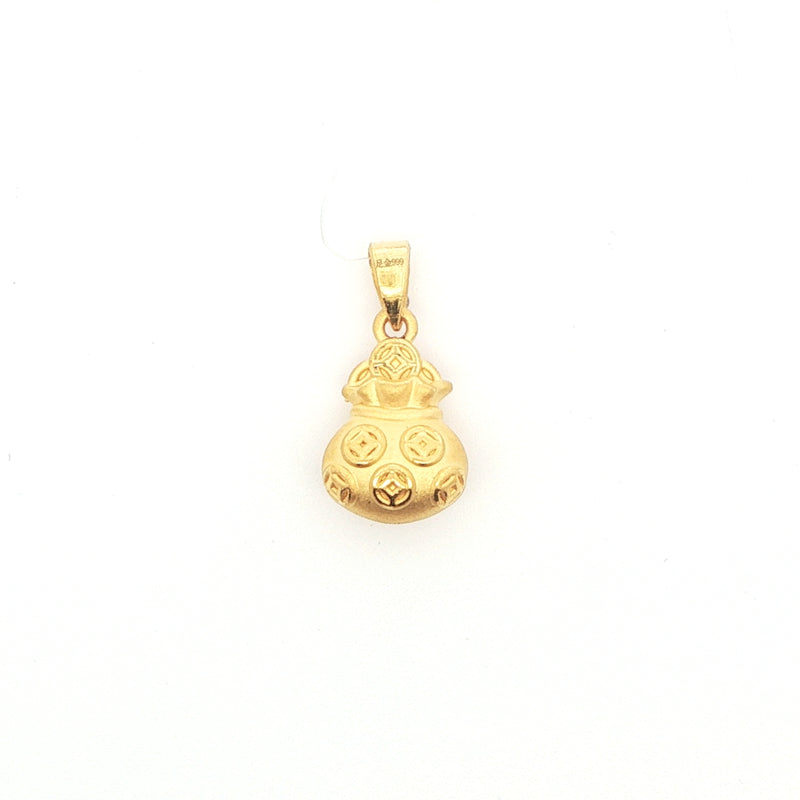 24K Money Bag Pendant, Gold Jewellery Sydney Australia 