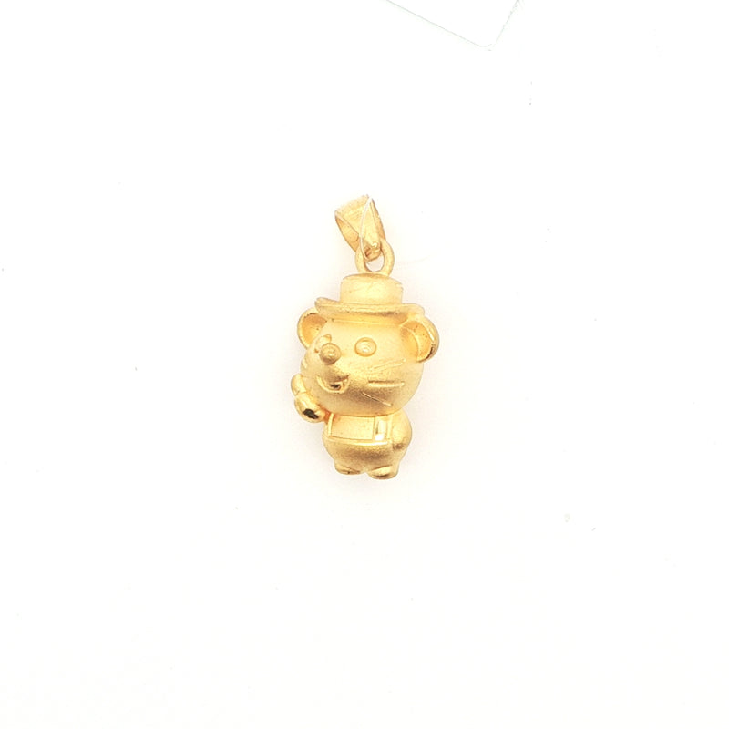 24k Mouse With Hat Pendant, Gold Jewellery Sydney Australia 