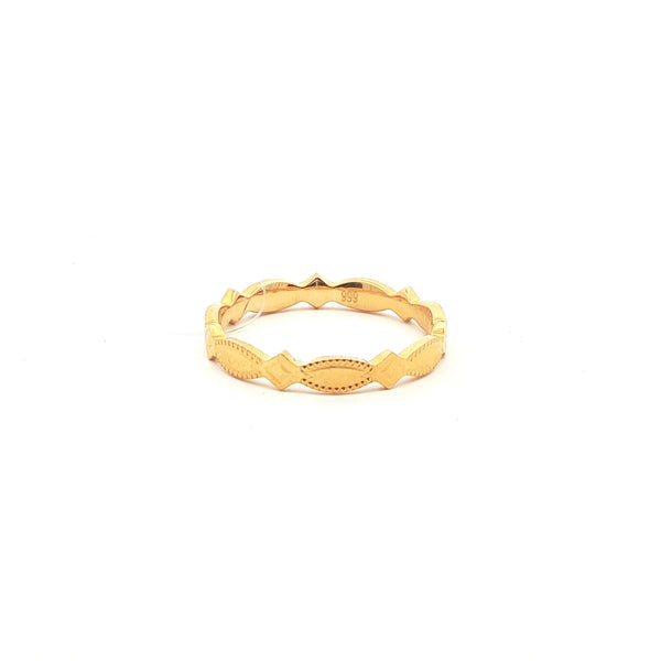 Geometric Patterned 24k Gold Band Ring, Gold Jewellery Sydney Australia 
