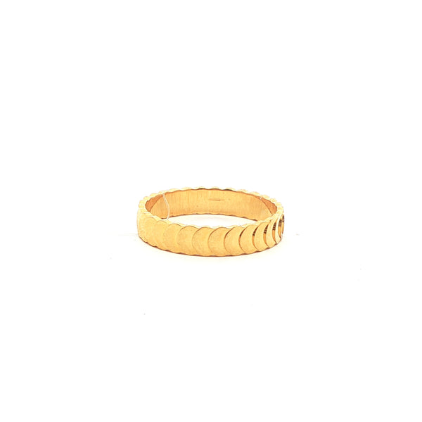 Modern Yellow 24k Gold Circular Motif Band Ring - Size 14, Gold Jewellery Sydney Australia 