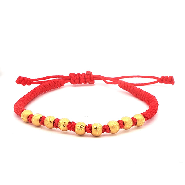 Gold Beaded Bracelet on Braided Cord, Gold Jewellery Sydney Australia 