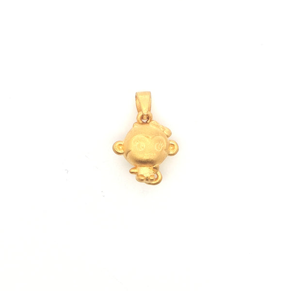 Whimsical Yellow Gold Monkey Pendant, Gold Jewellery Sydney Australia 
