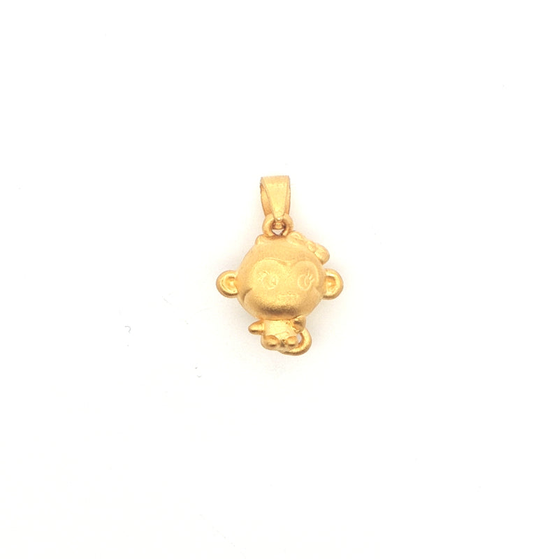 Whimsical Yellow Gold Monkey Pendant, Gold Jewellery Sydney Australia 