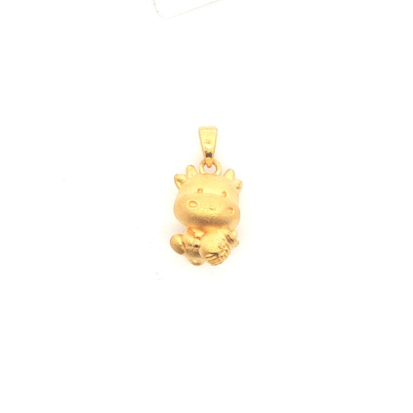 Cute Baby Ox 24k Yellow Gold Pendant, Gold Jewellery Sydney Australia 