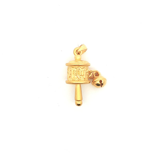 Elegant Yellow Gold Prayer Wheel Pendant, Gold Jewellery Sydney Australia 