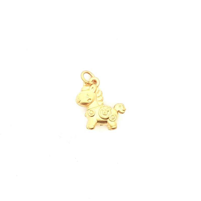 Playful 24k Yellow Gold Horse Pendant Charm, Gold Jewellery Sydney Australia 