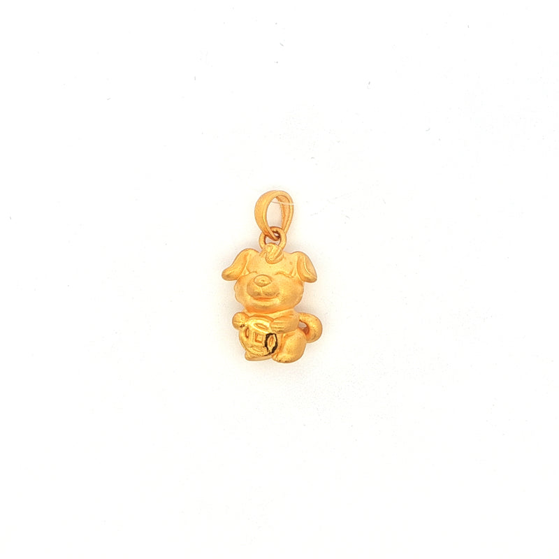 Yellow Gold Good Fortune Puppy Pendant, Gold Jewellery Sydney Australia 