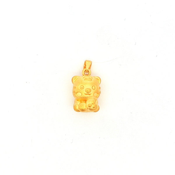 24k Yellow Gold Intricate Tiger Pendant, Gold Jewellery Sydney Australia 