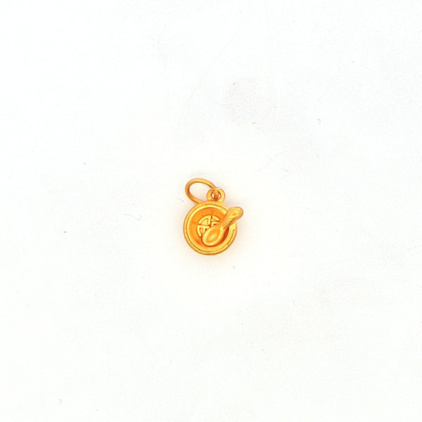 Symbolic Bowl and Spoon Pendant Charm, Gold Jewellery Sydney Australia 