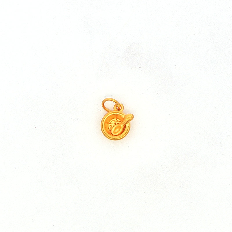 Symbolic Bowl and Spoon Pendant Charm, Gold Jewellery Sydney Australia 