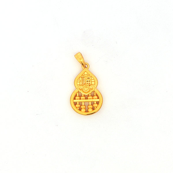24k Yellow Gold Chinese Abacus Gourd Pendant, Gold Jewellery Sydney Australia 