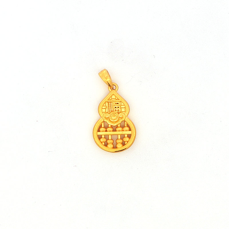 24k Yellow Gold Chinese Abacus Gourd Pendant, Gold Jewellery Sydney Australia 