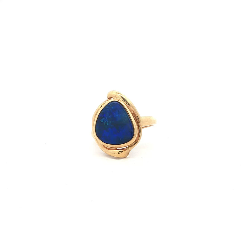 Yellow Gold Opal Cocktail Ring, Gold Jewellery Sydney Australia 