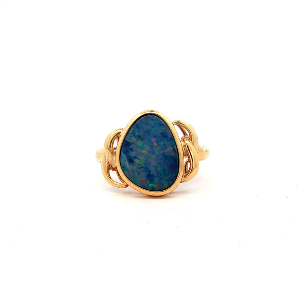 Yellow Gold Opal Cocktail Ring, Gold Jewellery Sydney Australia 