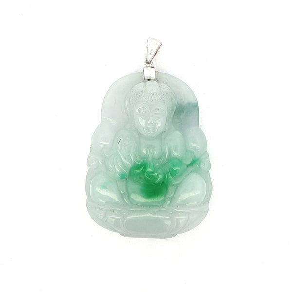 Light Jade Kwun Yum Pendant, Gold Jewellery Sydney Australia 