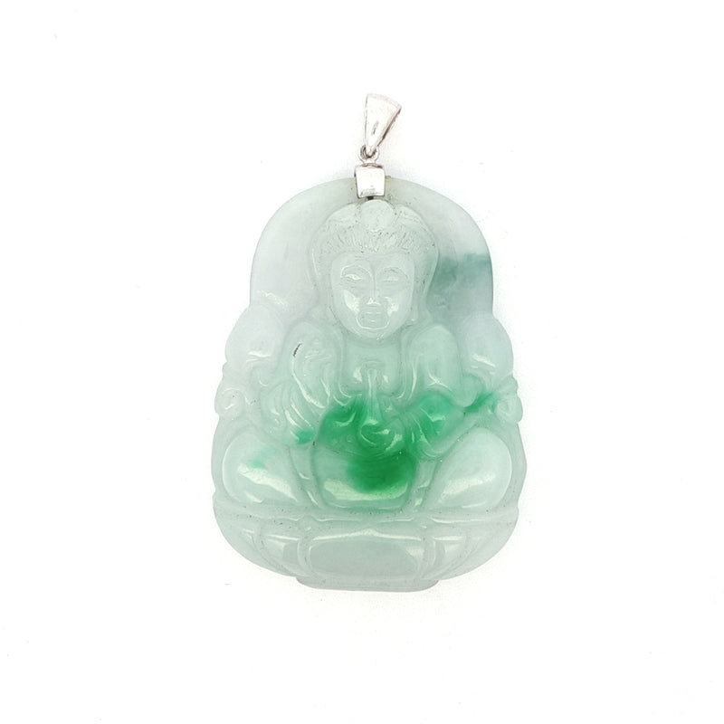 Light Jade Kwun Yum Pendant, Gold Jewellery Sydney Australia 
