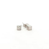 Geometric White Cube Stud Earrings, Gold Jewellery Sydney Australia 